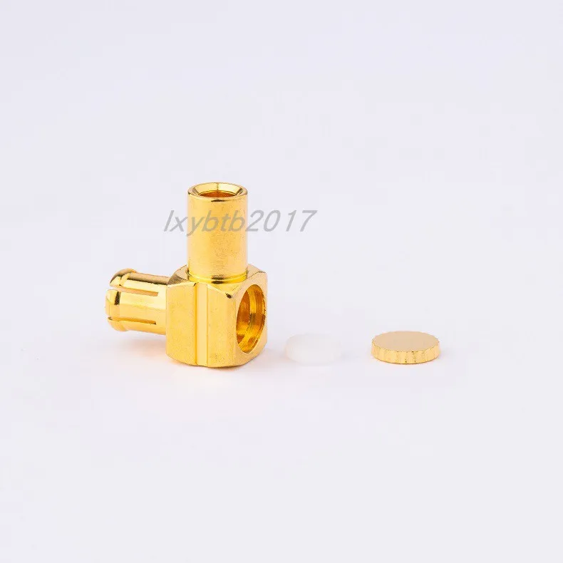 RF coaxial connector MCX-JWB2 male elbow for 086 semi-flexible semi-steel wire with RG405 connector