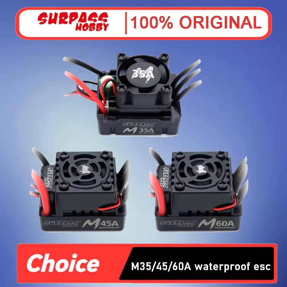 

Surpass Hobby M35A/M45A/M60A: 2-3S Waterproof ESC with Built-in BEC – For 1/10-1/18 RC Buggies & Monster Truck Racers