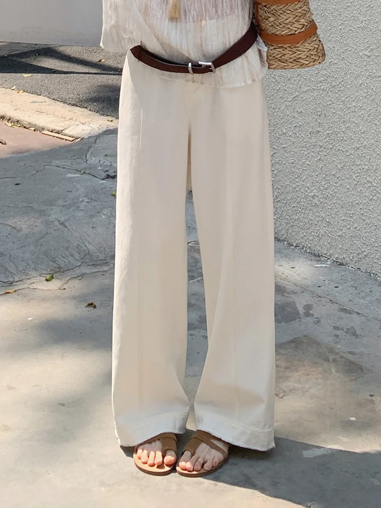 

Брюки Boran 2026: Новая модная коллекция, простые, свободные, универсальные, для повседневной носки, широкие, прямого кроя, длинные, с высокой талией, из смесового хлопка