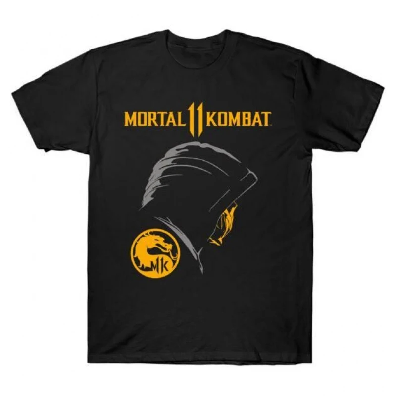 Scorpion MK 90's Video game Mortal Kombat Gift tee for gamer 100% cotton Men's Short Sleeve Graphic T-Shirt All size tops S-6XL