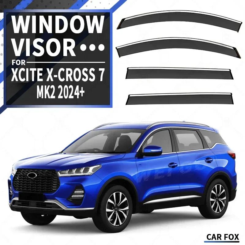 Fit for Xcite X-Cross 7 2024+ ru Window visor Car Sun Rain Guard Vent Shade Deflector Wind Weathershield Moulding Trim