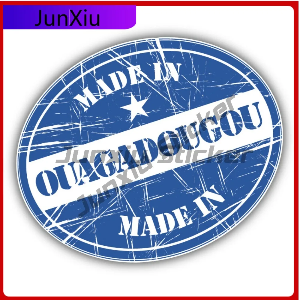 

Креативная наклейка «Сделано в Уагадугу», автомобильный стикер, наклейка на бампер, в стиле аниме, для украшения шлема, для декора автомобиля, защита от царапин