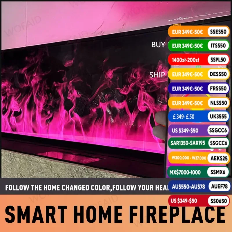 

Positive Energy Mist Fireplace Humidifier Ambiance Light Feng Shui Decor for Wealth & Health Luxury Embedded Electric Fireplace