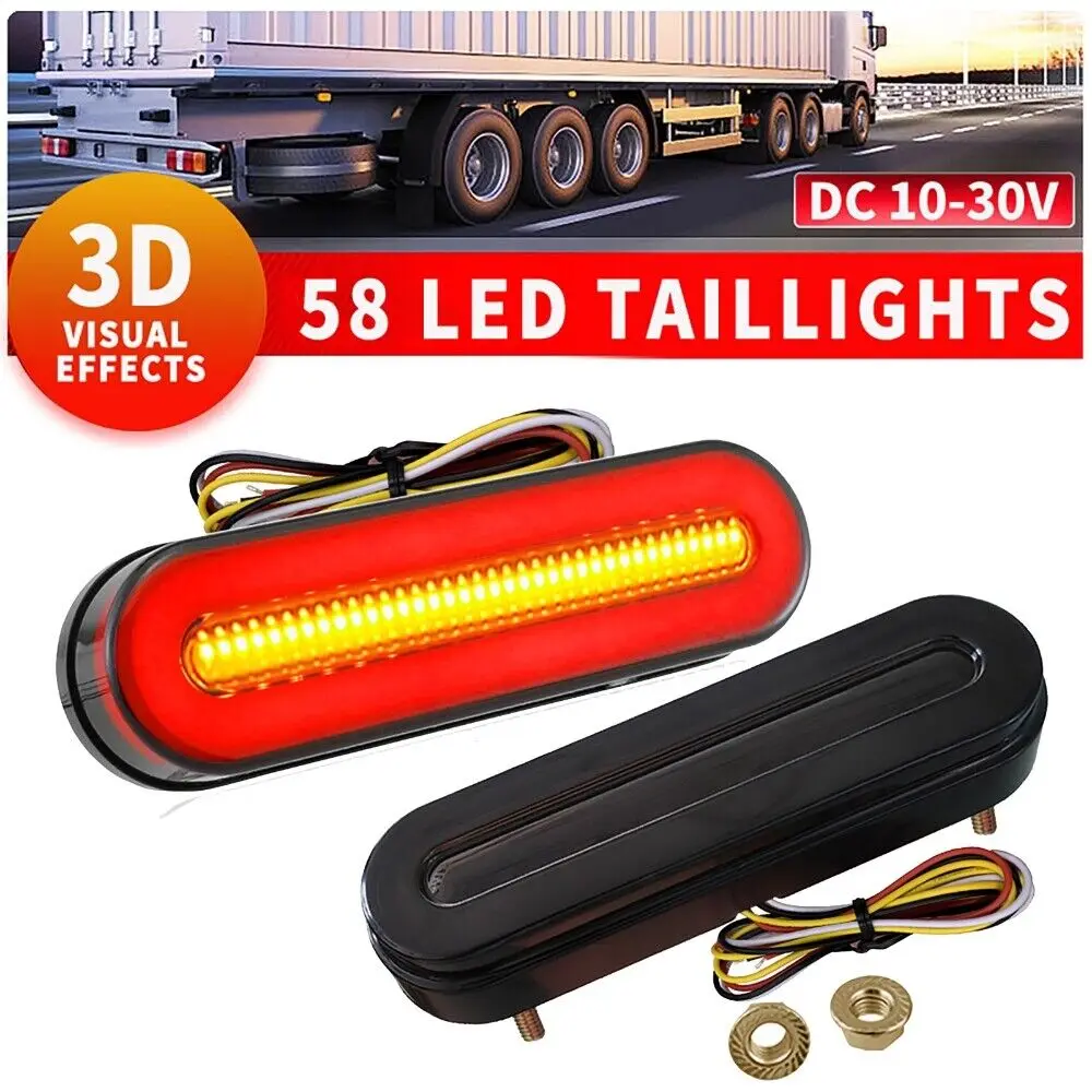 

2 шт. 58LED DRL тормозной стоп-сигнал задний поворотник стоп-сигнал мигающий фонарь янтарный плавный ходовой задний фонарь красный желтый для прицепа грузовик ATV