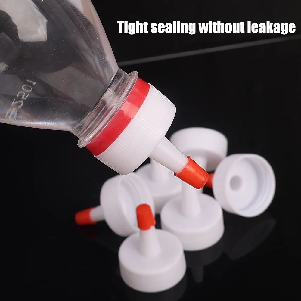 10pcs 28mm Bottle Cap Tip Conversion Head Red Universal Squeeze Bottles Replacement Caps Plastic Leak Proof Bottle sealing cap