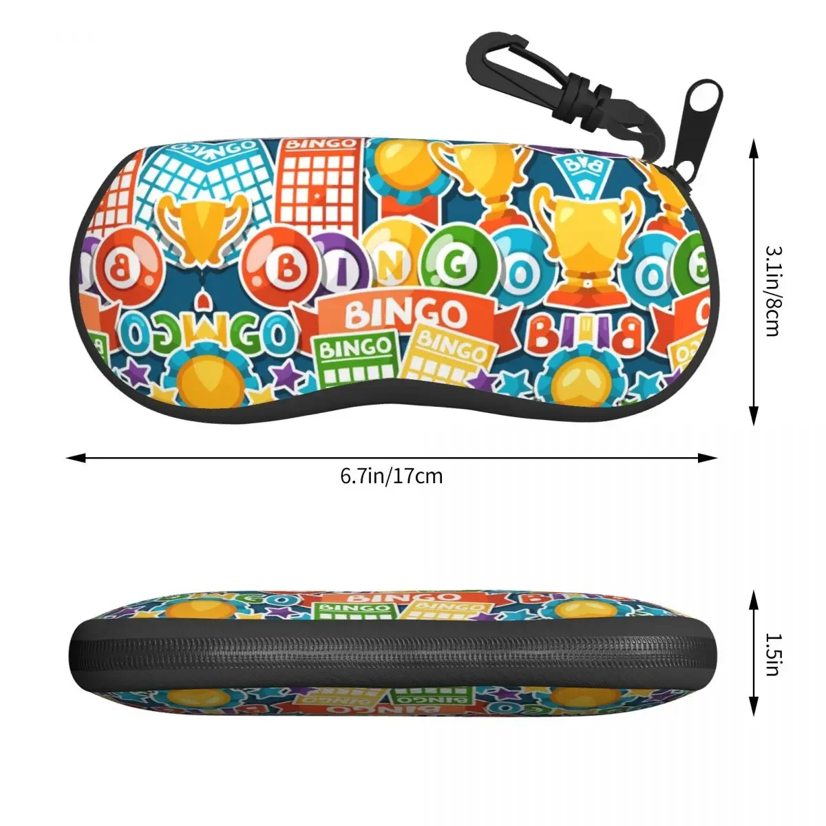 Bingo Paper Game Eyeglass Glasses Case Women Men Soft Sunglasses Protective Pouch