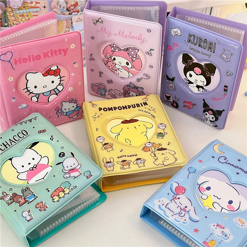 Sanrio Kawaii Hello Kitty Card Book Photo Album Anime Kuromi Melody Cinnamoroll 3-Inch Mini Truck Card Binder School Stationery