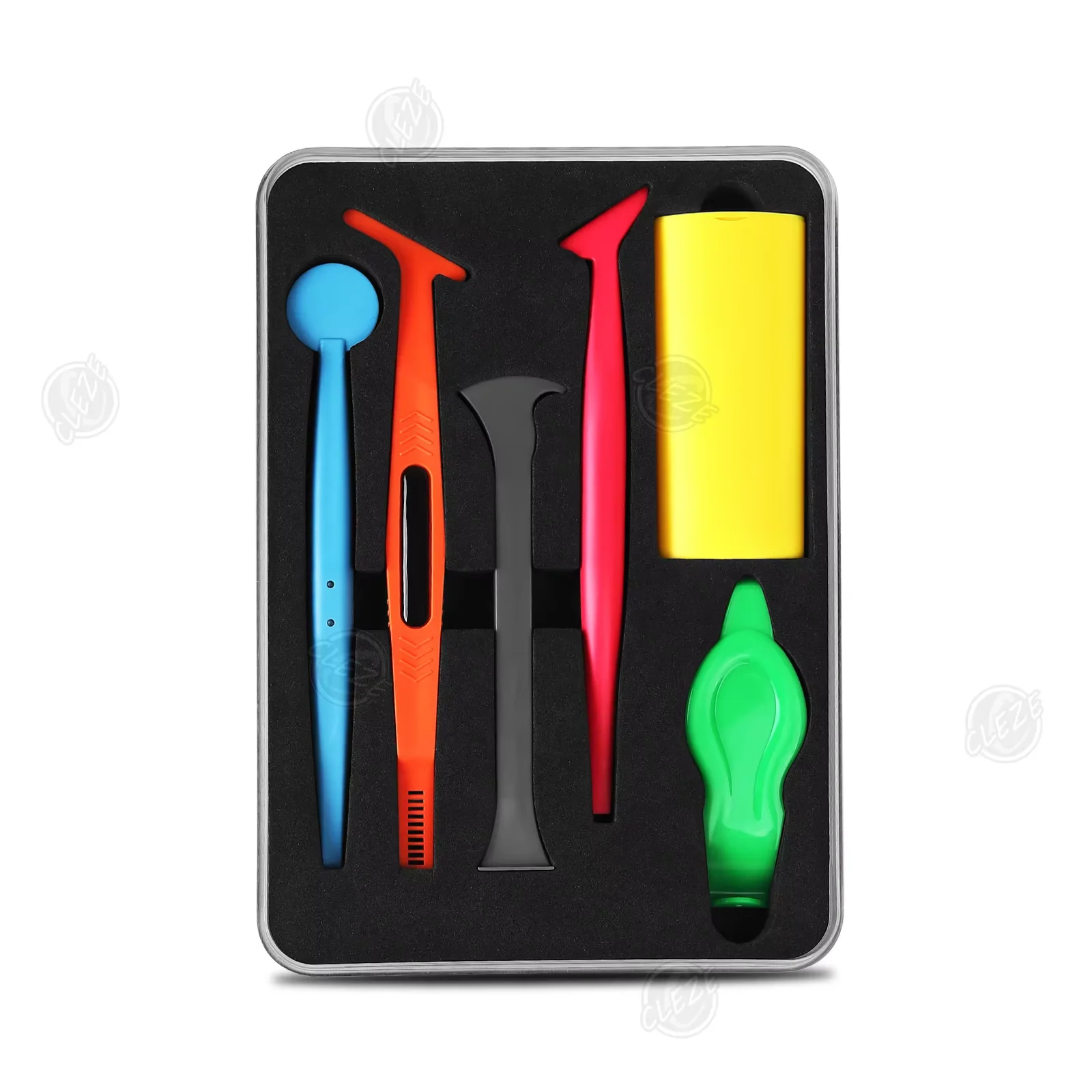 CLEZE Hot Window Tint Edge Corner Tuck Micro Squeegee Vinyl Wrap Detailing Tool with a Tool Box for Car Vinyl Wrapping