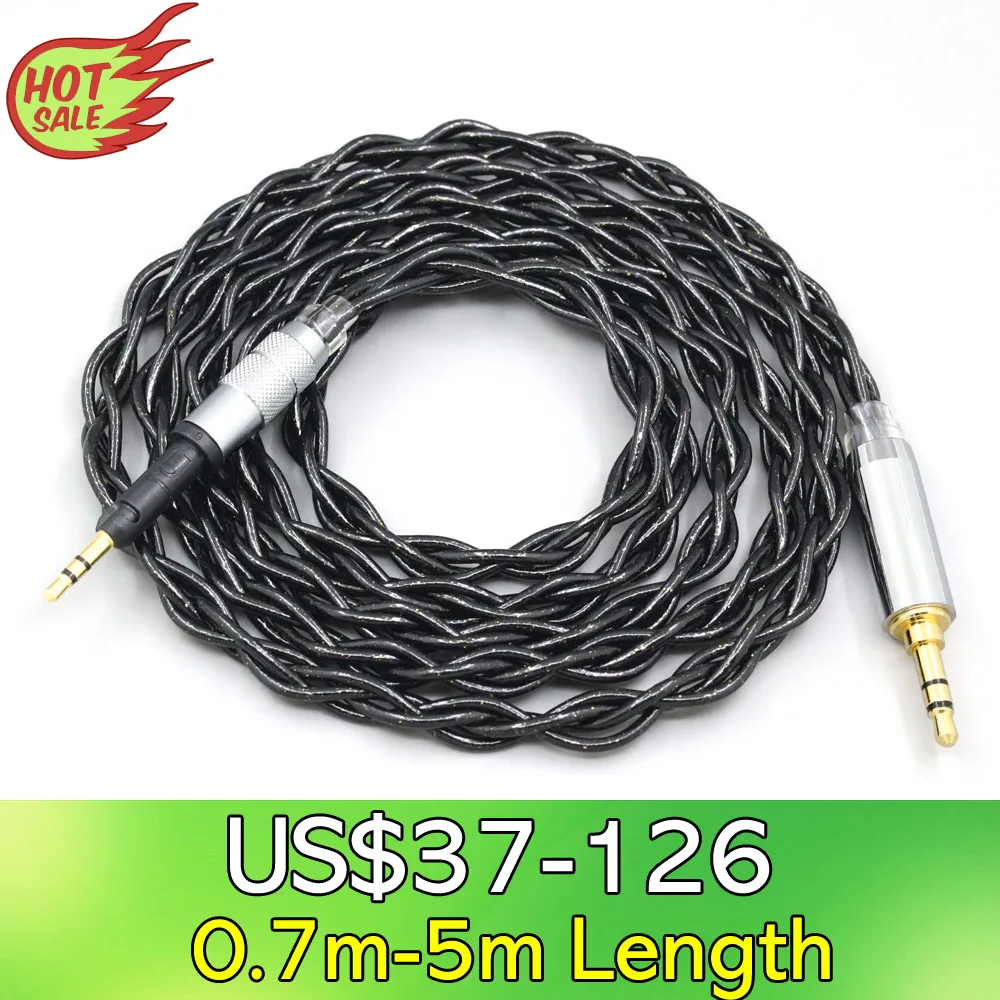 

LN008345 99% Pure Silver Palladium Graphene Floating Gold Cable For Sennheiser HD6 HD7 HD8 MIX DJ HD595 4 core