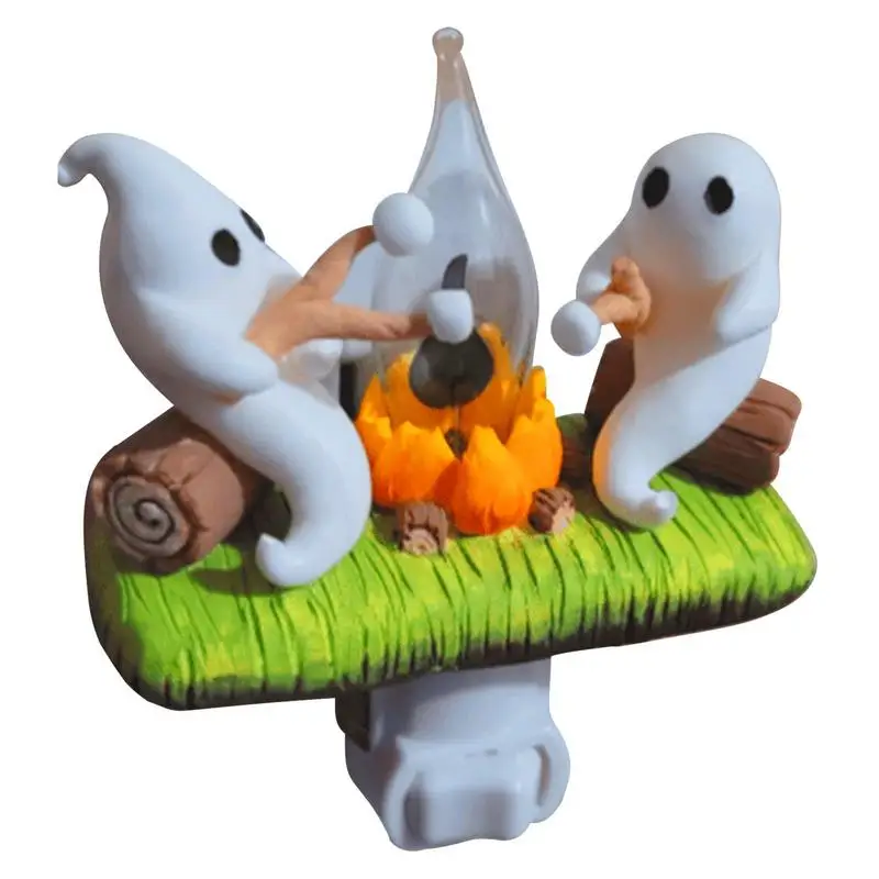 

Ghosts Halloween Nightlight Ghost Campfire Flickering Nightlight Roasting Marshmallows Spooky Ghost Nightlight For Home Decor