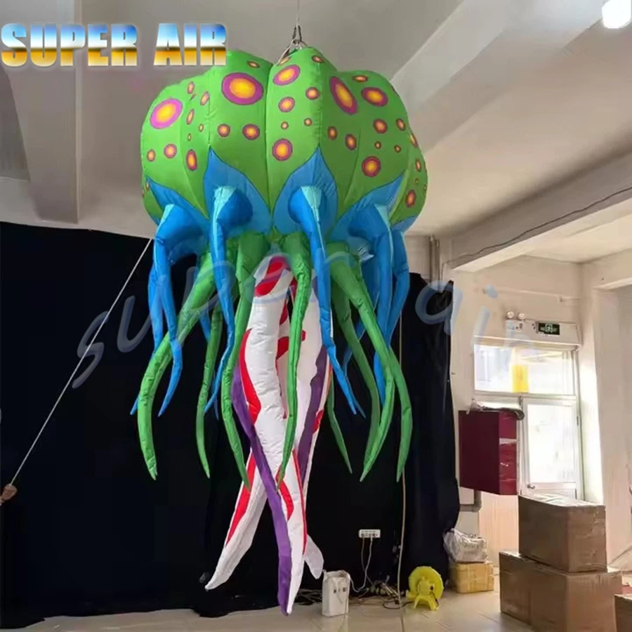 Schönes Design, Bühnendekoration, bunte LED-Beleuchtung, aufblasbare gefleckte Qualle mit Gebläse zu verkaufen