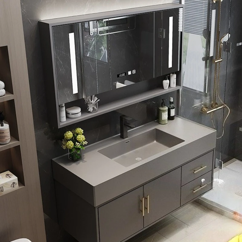 

Led Lighting Mirror Bathroom Cabinet Storage Internal Space Saving Bathroom Vanity Washroom Wall Meuble Wc Toilette Furniture