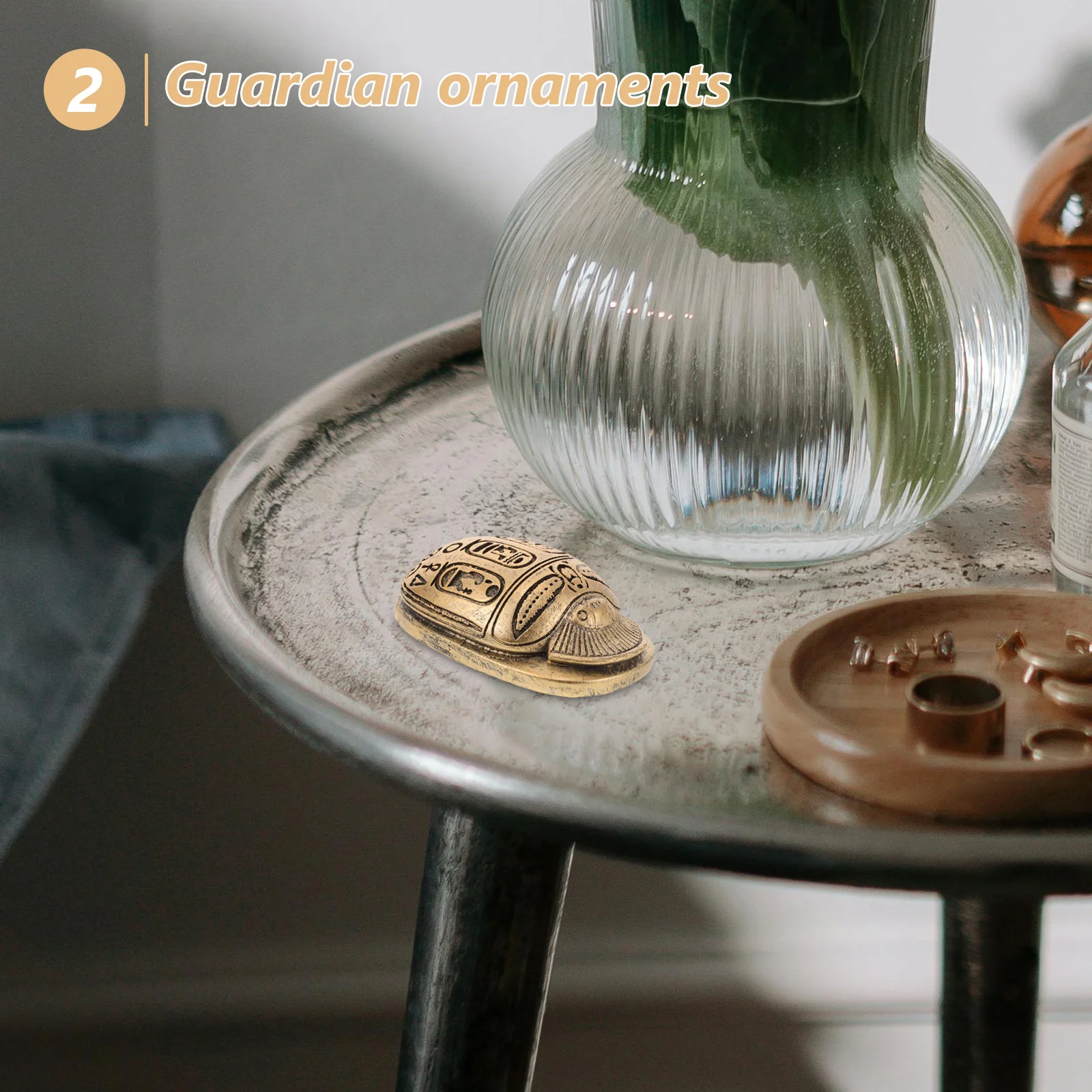 

Creative Egyptian Scarab Amulet Resin Sculpture Ancient Decor Desktop Statue Home Ornament Scarab Desktop Figurines