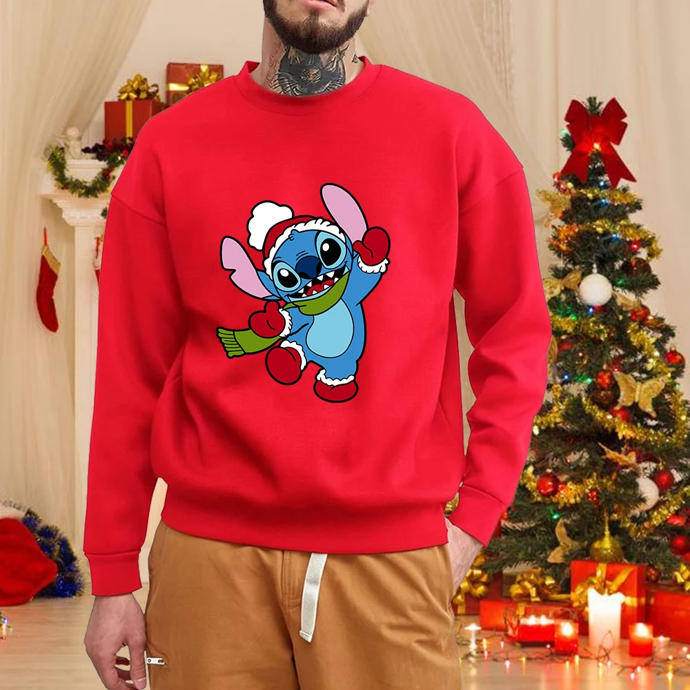 

Stitch Christmas Pullover Sweatshirt for Men Casual Oversized Sweatshirt Stitch Christmas Gift Apparel