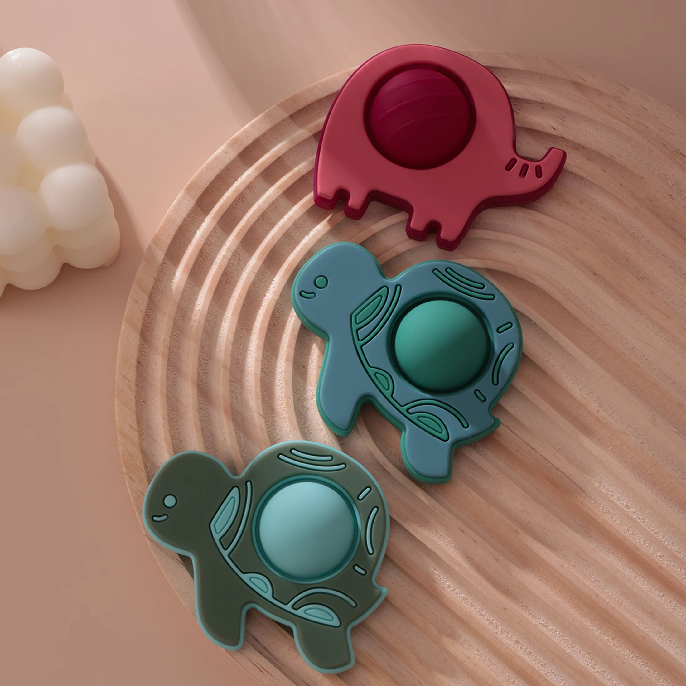 

1PCS Cartoon Animal Silicone Teether Baby Teething Toy For Newborn Toddlers 3+ Months BPA Free Food Grade Chewing Toys