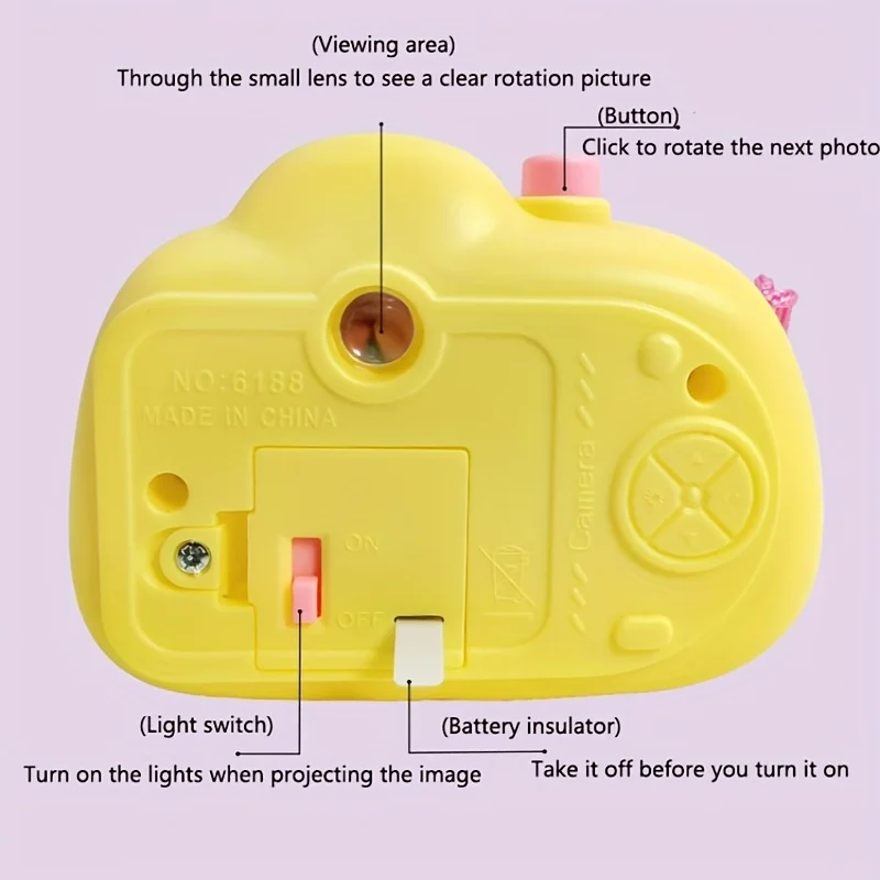 미니 라이트 업 프로젝션 만화 카메라, 어린이 장난감 카메라, 구디 가방 필러, 물건 반환 선물, 어린이 생일 선물, 패션