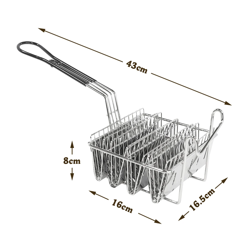 Imagem -05 - Taco de Cozimento Frito em Cesta de Batatas Fritas Tortilla Fry Basket para Fritadeira Profunda Squarec ou Grid Aço Inoxidável
