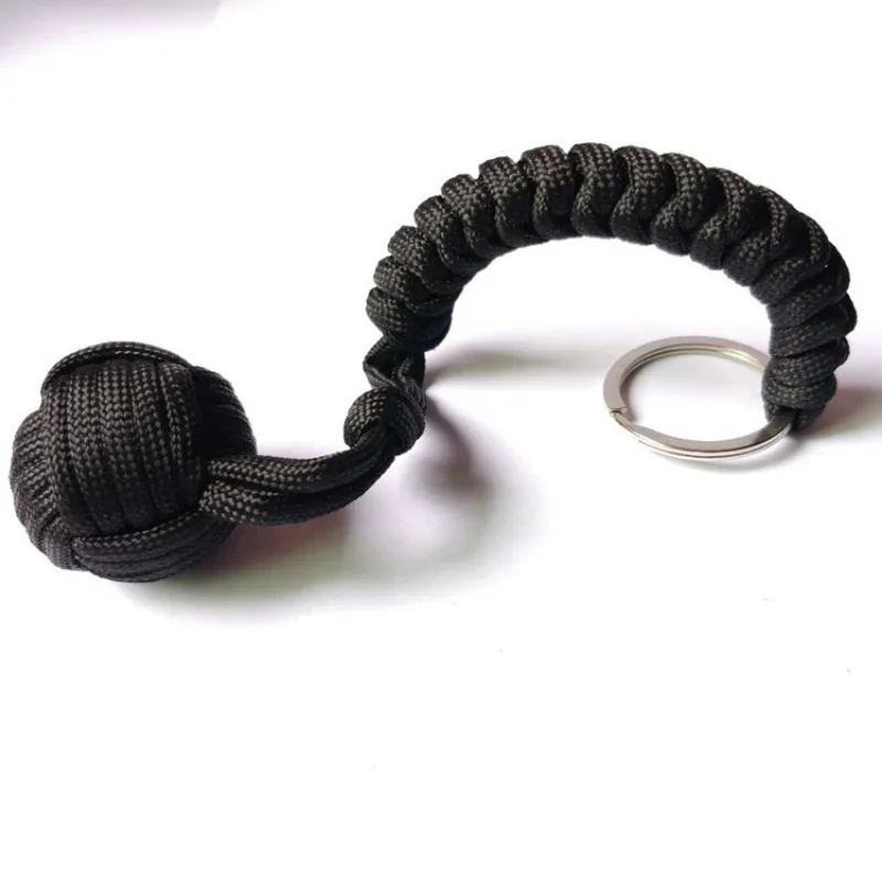 Bracelet suspendu d'auto-défense en plein air, corde de poing de singe, boule en acier, brise-fenêtre cassée, outils de porte-clés de sécurité personnelle