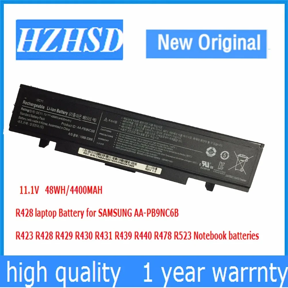 11.1v 48wh New Original AA-PB9NC6B Laptop Battery for SAMSUNG AA-PB9NS6B NP355V5C AA-PB9NC6W R428 R429 R430 R467 R528 R530