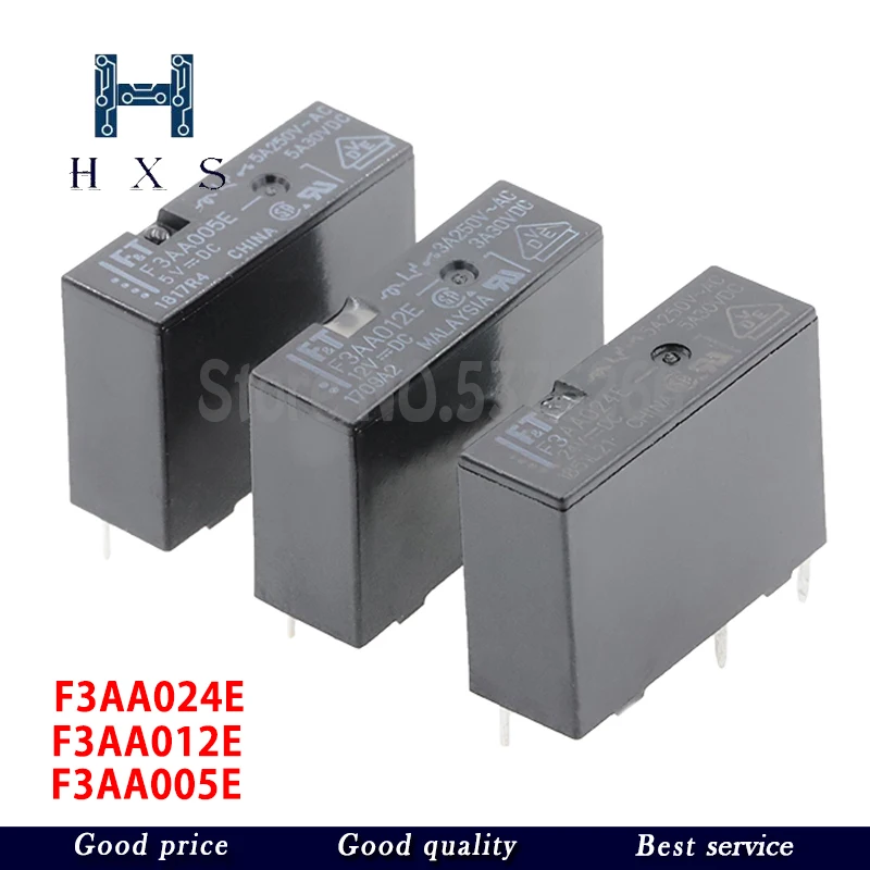 2PCS  F3AA024E F3AA012E F3AA05E  24V 12V 5V 4Pin 5A 250VAC Relay