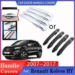 for Renault Koleos Samsung QM5 I MK1 2007~2017 Car Imitation Carbon Fiber Handles Or Chrome Door Handles Covers Car Accessories