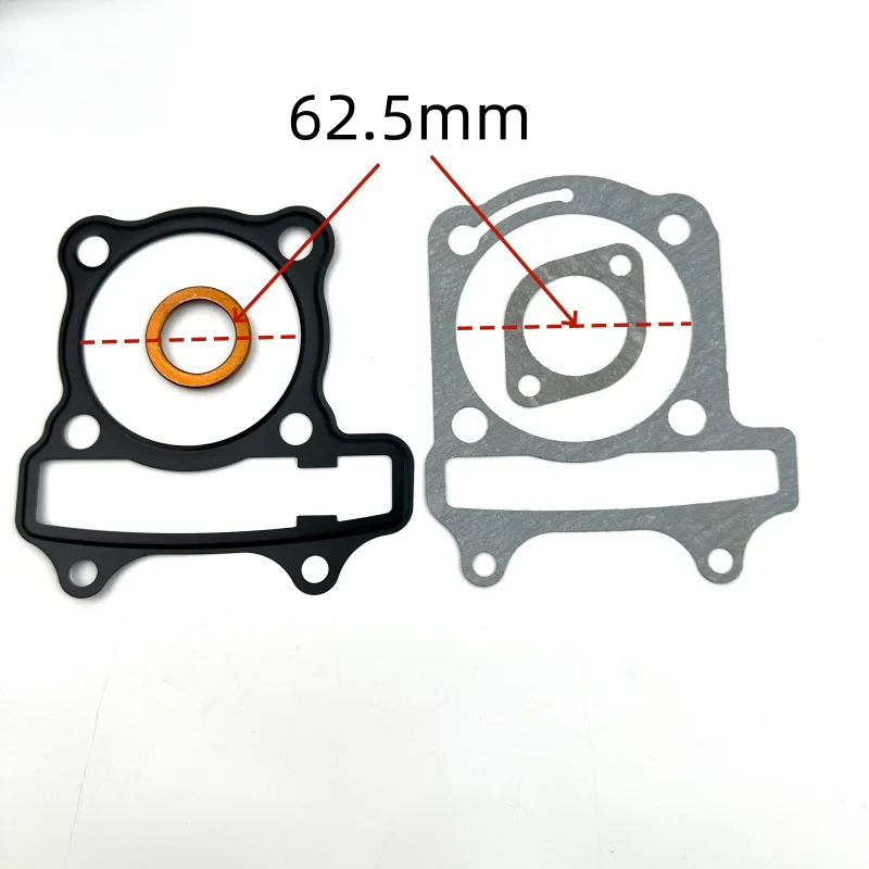 Junta da cabeça do cilindro do motor, 2 peças, 62,5 mm, 4 tempos, adequada para gy6 170cc 180cc 200cc atv quad go kart