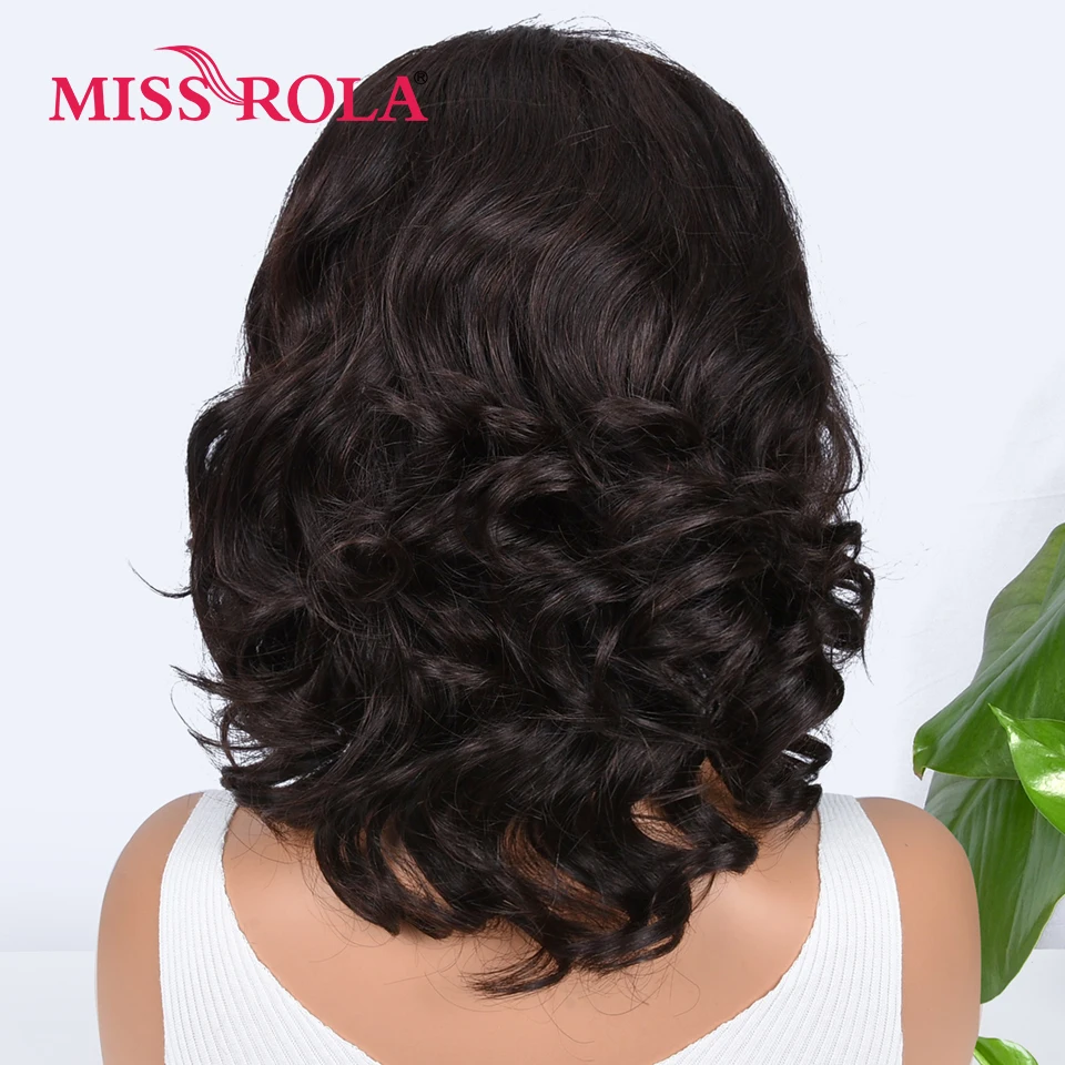 Miss Rola wig rambut manusia penutupan renda 4X4 gelombang longgar ketebalan 180% wig rambut keriting Remy Brasil pra pencabutan