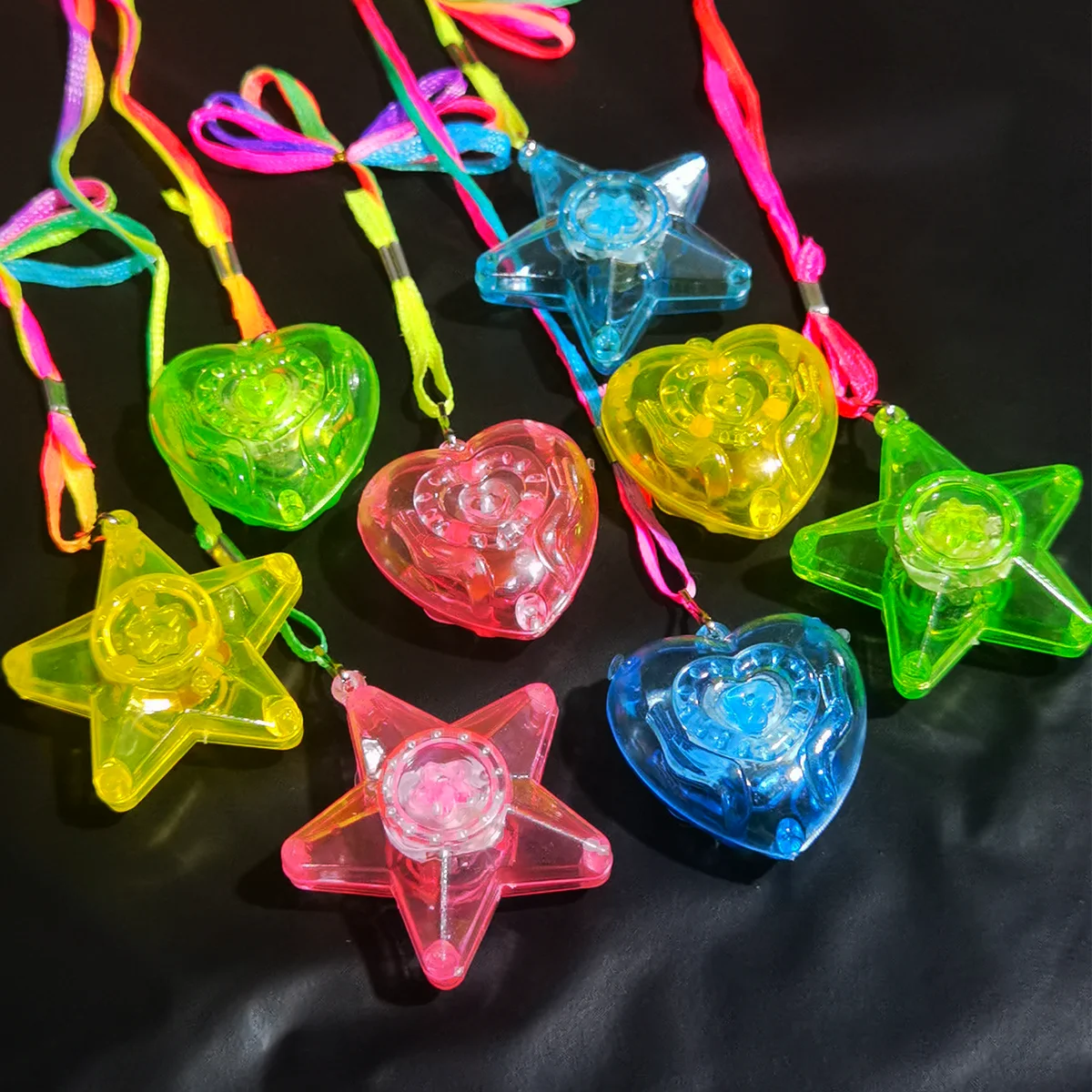 20/30 шт., ожерелье со светодиодной подсветкой в виде звездного сердца, подвески, детский мигающий светящийся подарок, мигающая игрушка для вечеринки, украшение для рождественской свадьбы и вечеринки