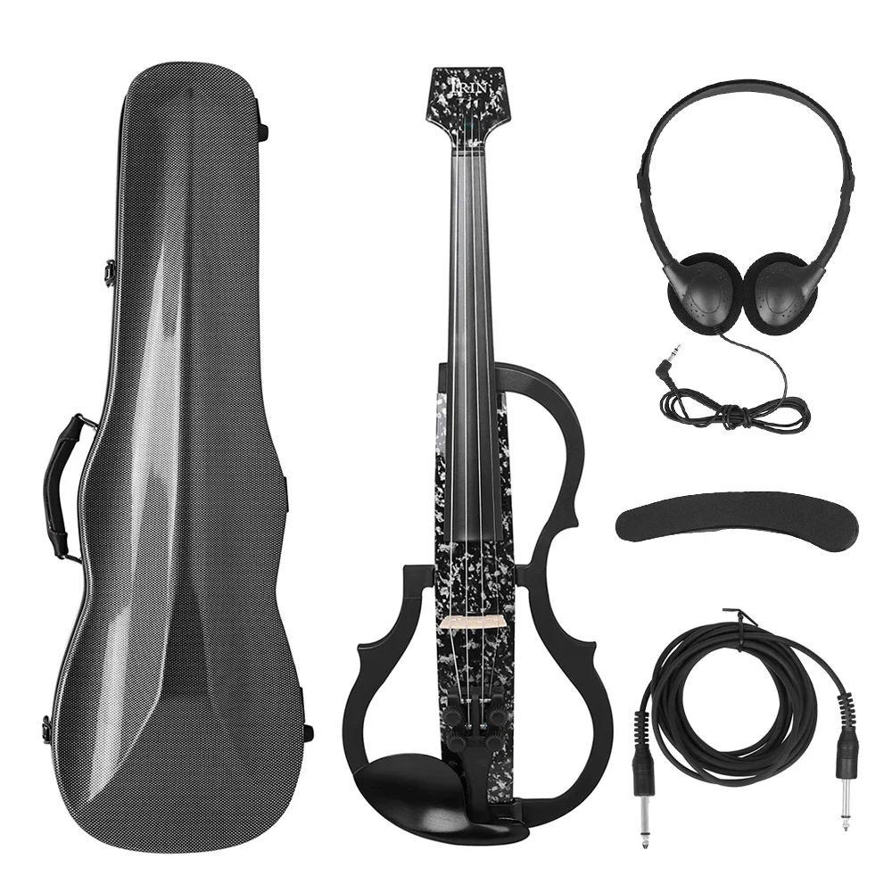 

IRIN 4/4 Electric Violin Headless Carbon Fiber Fiddle Electric Violin With Bow Carry Case Headphone Cable Shoulder Rest