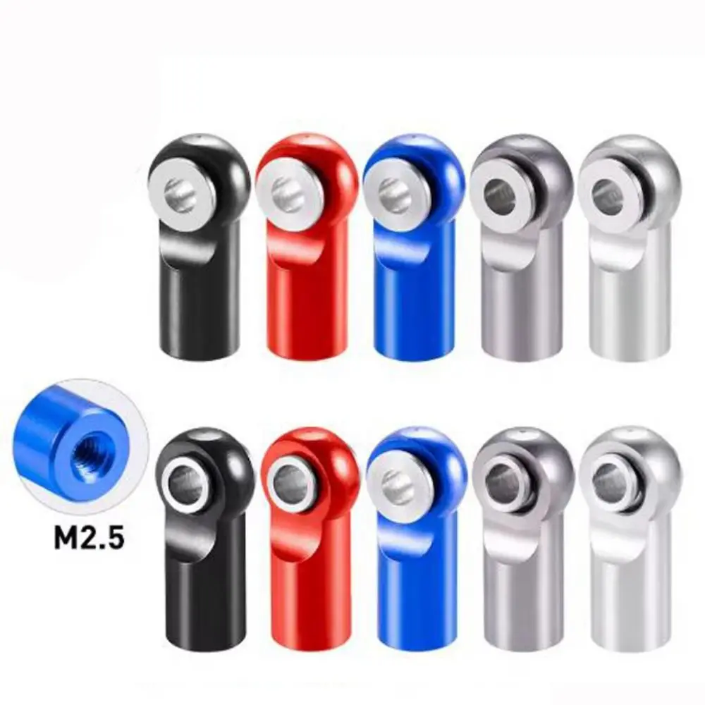 5Pcs Aluminum Alloy M2.5 Rod End Ball Head Joints Holder Tie Multicolors Head Length 19mm Right-Hand Screw Ball head hole 2.5mm