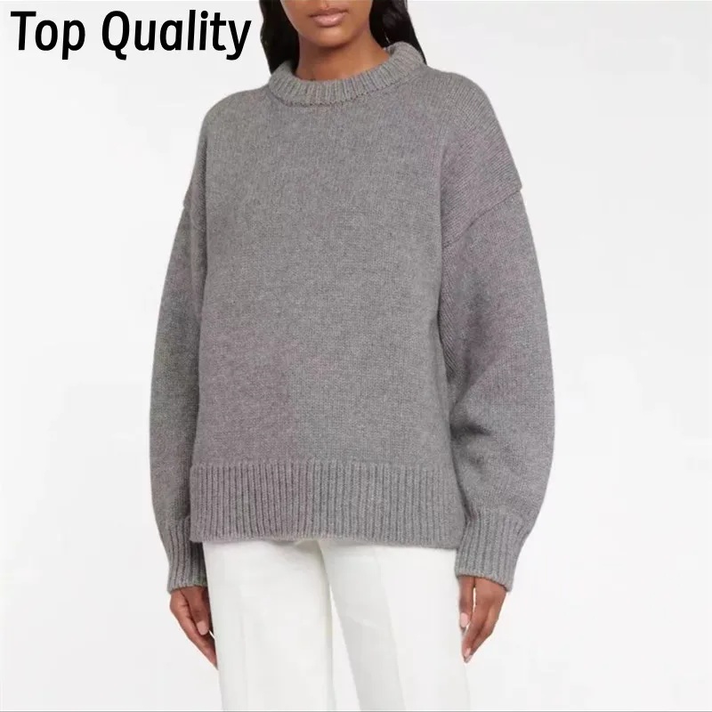 Women's minimalist sweater new autumn and winter thick style women's outerwear fashionable and comfortable sweater