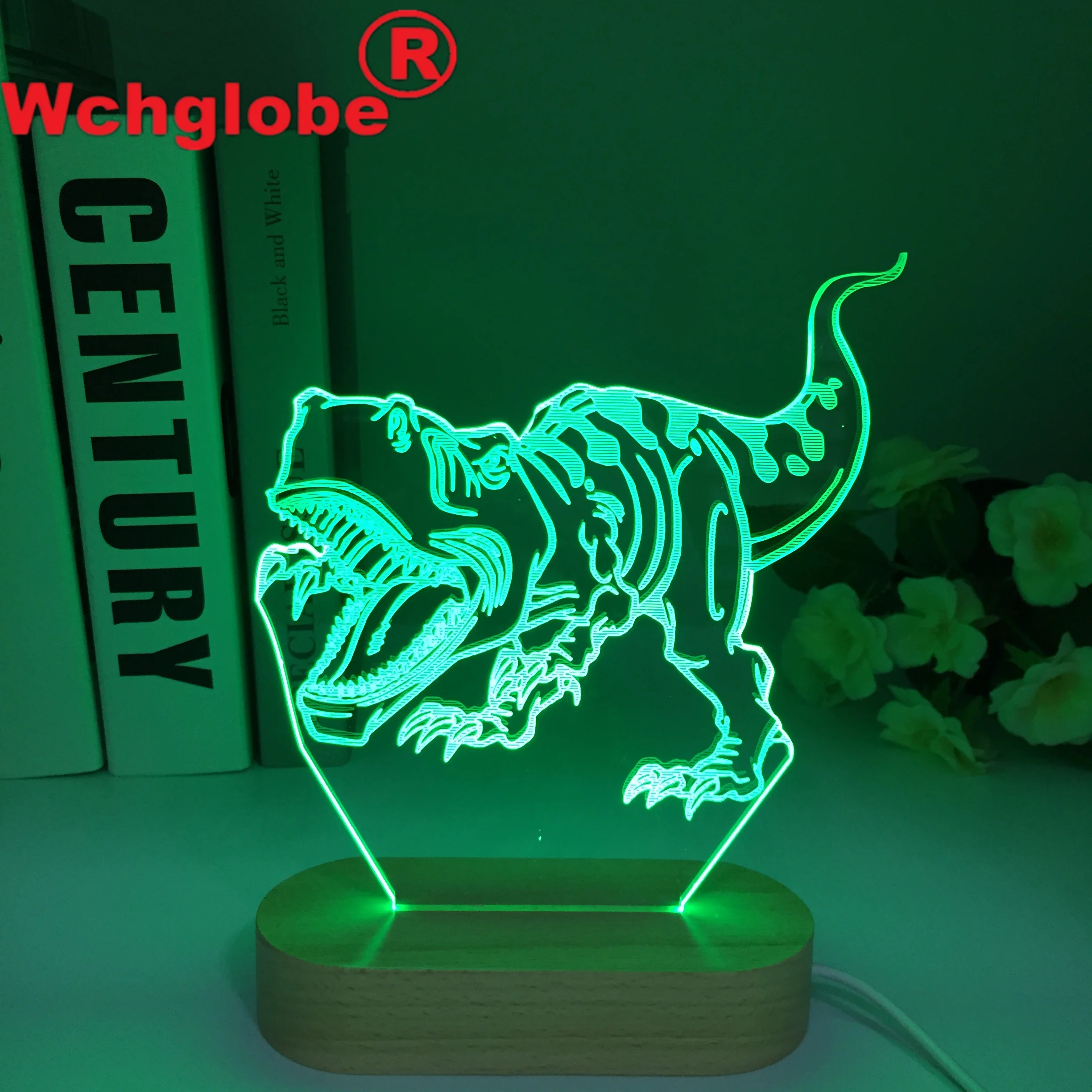 

WoodenTyrannosaurus Rex Remote 3D Lamp Acrylic USB LED Night Light Dinosaur Decoration Night Light Home Gift Neon Lamp Gifts