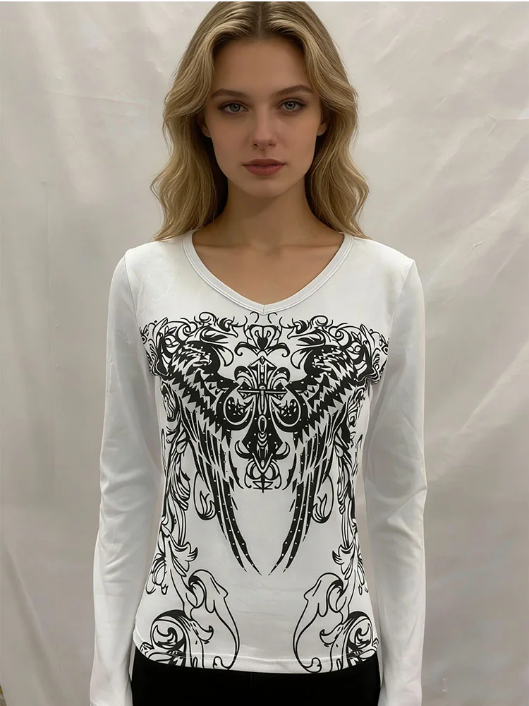 

Harajuku Instagram Gothic Street Retro Hip Hop Women's T-shirt Summer American Letter Printed Pattern T-shirt Y2K Clothing