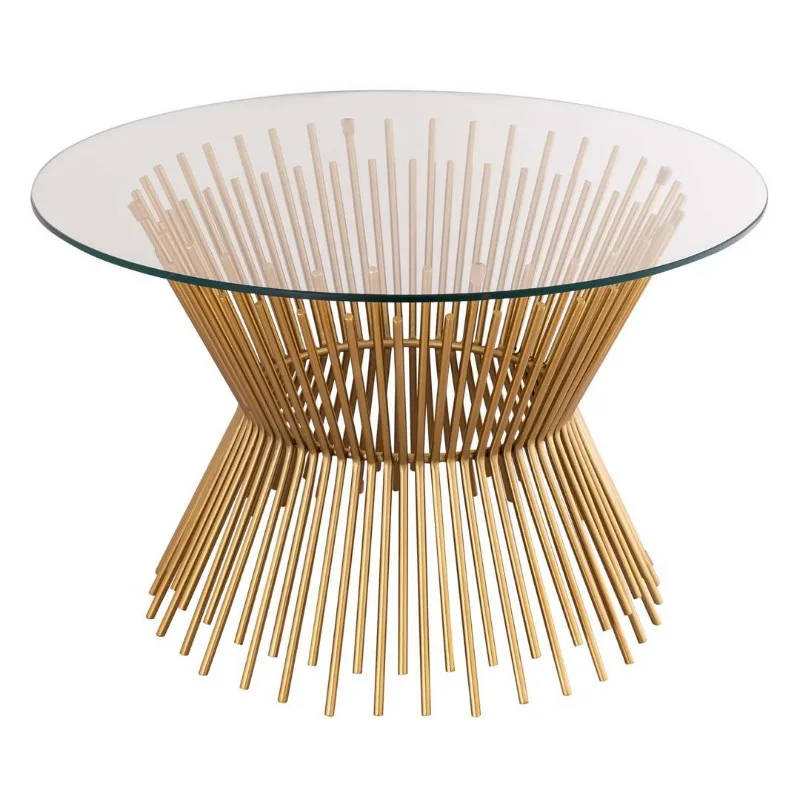 Stainless steel titanium, coffee table, light luxury cocktail table