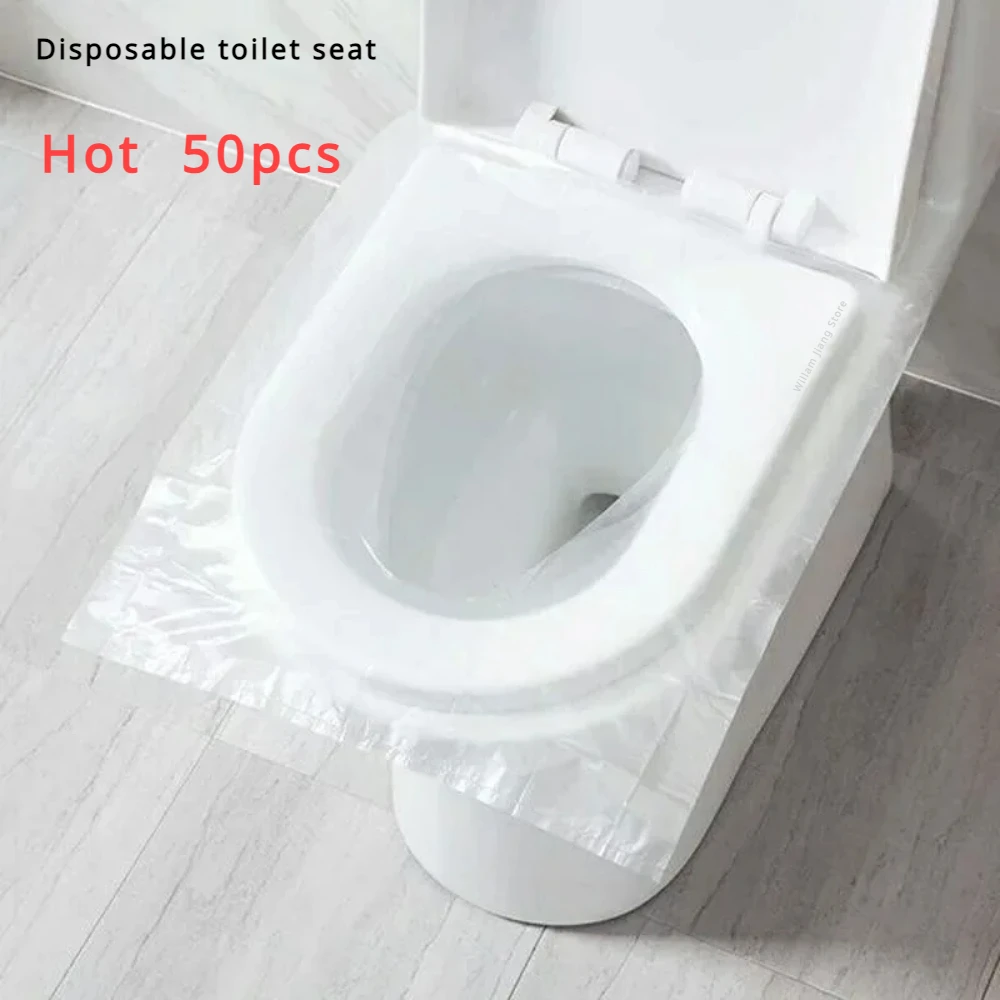 Disposable Polyethylene Toilet Seat Pad Portable Safety Toilet Seat Travel Camping Hotel Toilet Paper Pad Bathroom Accessories