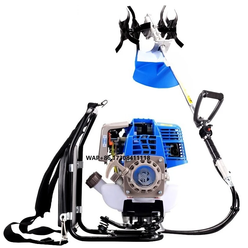 55.7CC Industrial Grade Backpack Brush Cutter Lawn Mower Engine Drive Tiller Cultivator Rotary Lawn Mower