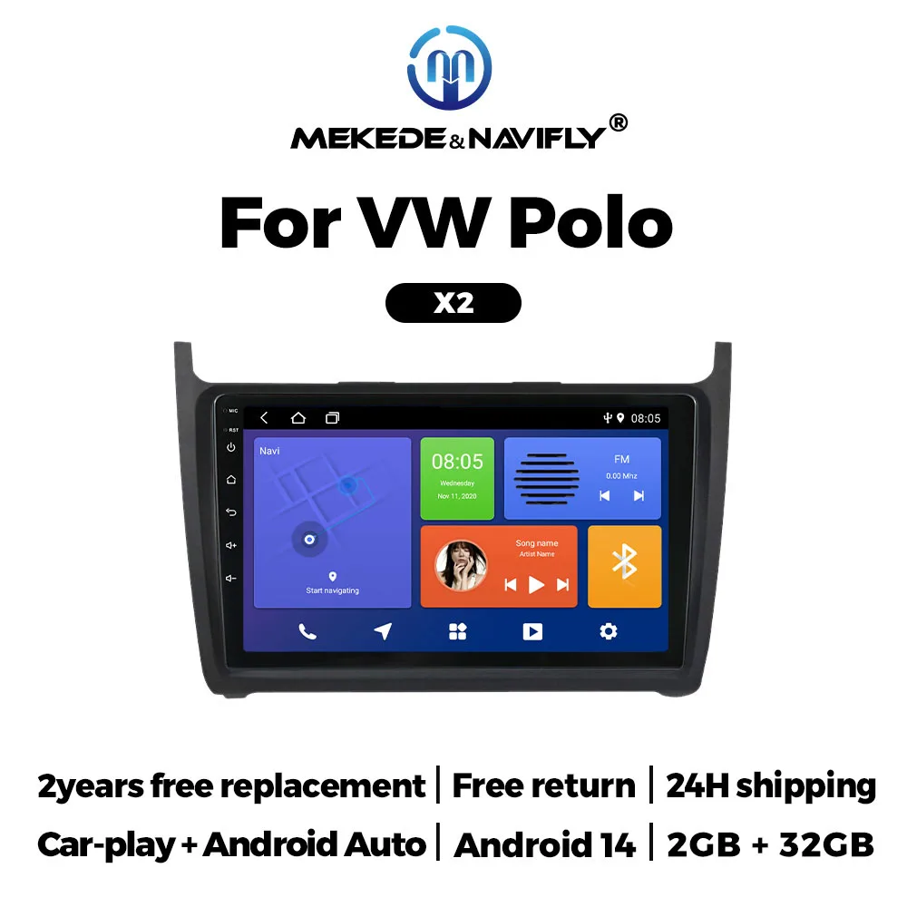 Android 2Din Car Radio Multimedia Video Player for Volkswagen VW POLO Sedan 6r 2012-2018 CarPlay Auto GPS Navigation Autoradio