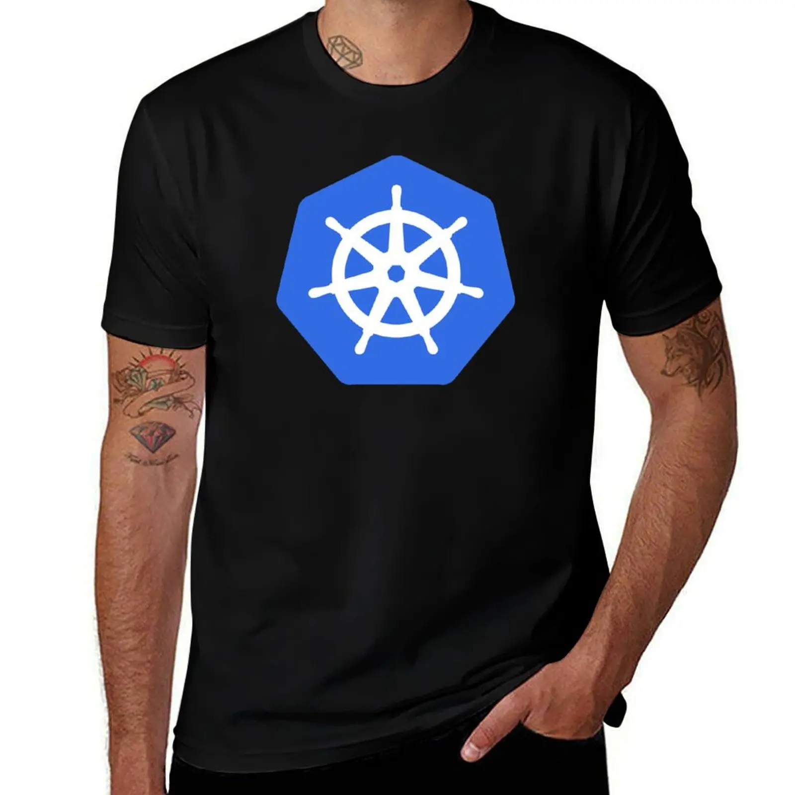 

Kubernetes Hexagon T-Shirt man t shirts for men casual man t shirt heavy cotton