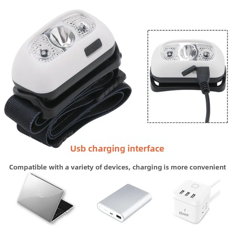 Mini Headlight Lithium Battery Large Capacity Led Waterproof Outdoor Charging Induction Super Bright Night Fishing Headlight