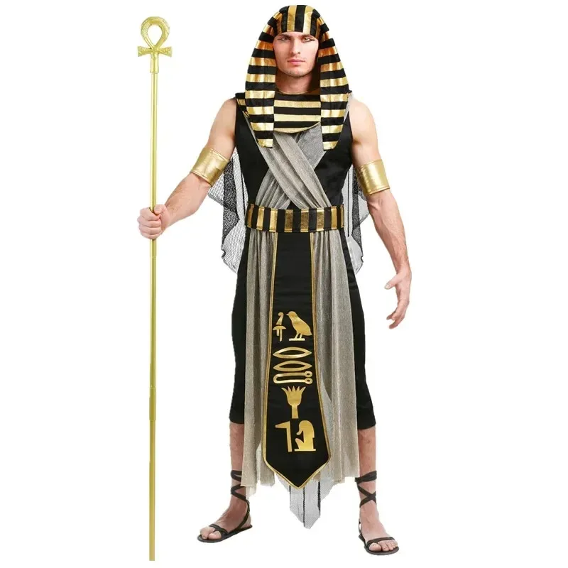 

Sexy Adult Cleopatra Egyptian Pharaoh Costume Halloween Ancient Greek Queen Goddess Couples Cosplay Party Dress lf[5