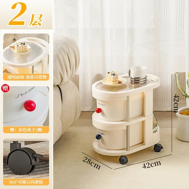 Floor-to-ceiling trolley, snack rack, wheeled moving edge, several layers of drawers, storage