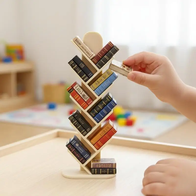 Dollhouse Simulation Bookshelf Model 112 Scale Study Room Furniture for DIY Mini House Scene Craft Projects