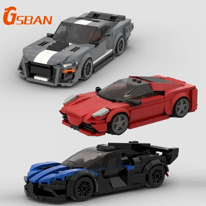 GSBAN City SportsCar Speed 430 Red Supercar GT500 Bricks Model Building Blocks Toys for Boys Gifts Toy Technical Car