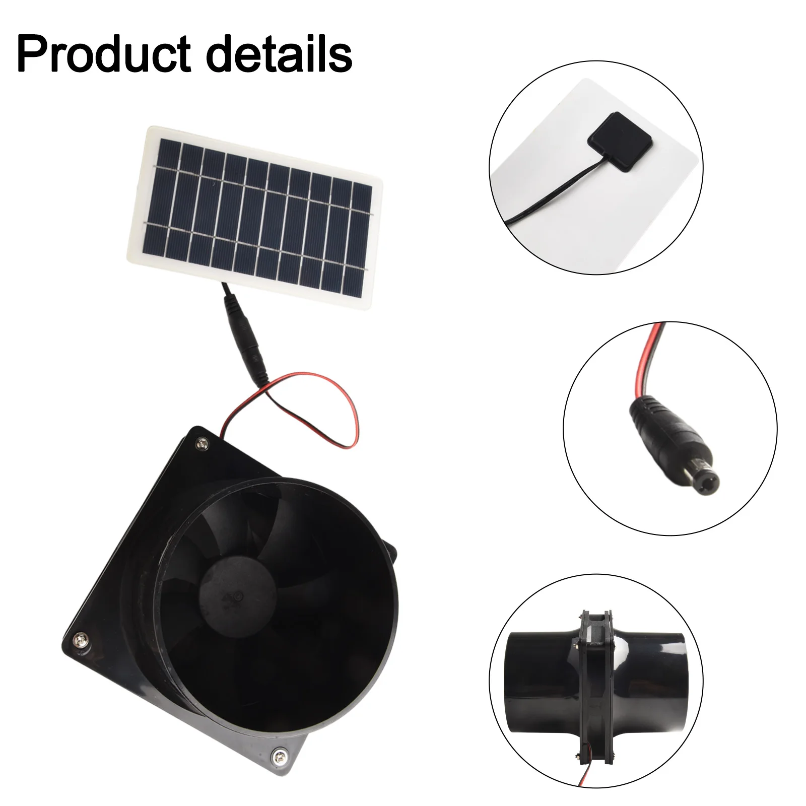 Optimal Air Circulation with Solar Power 10W 12V Exhaust Fan for Round For Pipes for Pet House Chicken Coop and RV