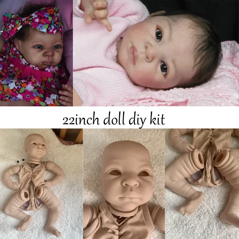 22inch Reborn Doll Kit Thandie Soft Real Touch Fresh Color Unpainted DIY Doll Parts