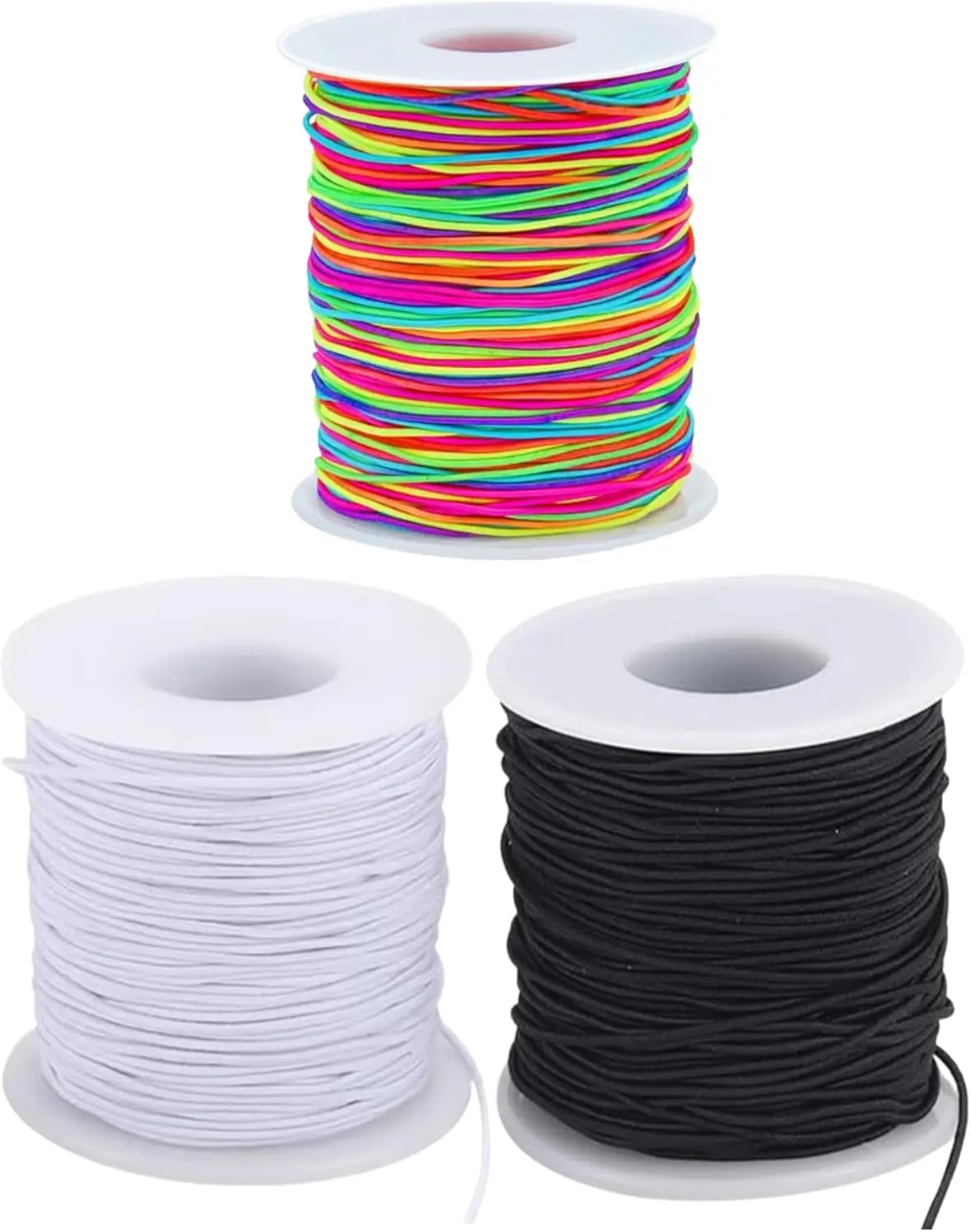 Image of 1,0mm Gummi-Elastikband, 50 Meter Gemischte Dehnbare Schnüre für Halsketten, Perlenarbeiten, Schmuckherstellung und Basteln