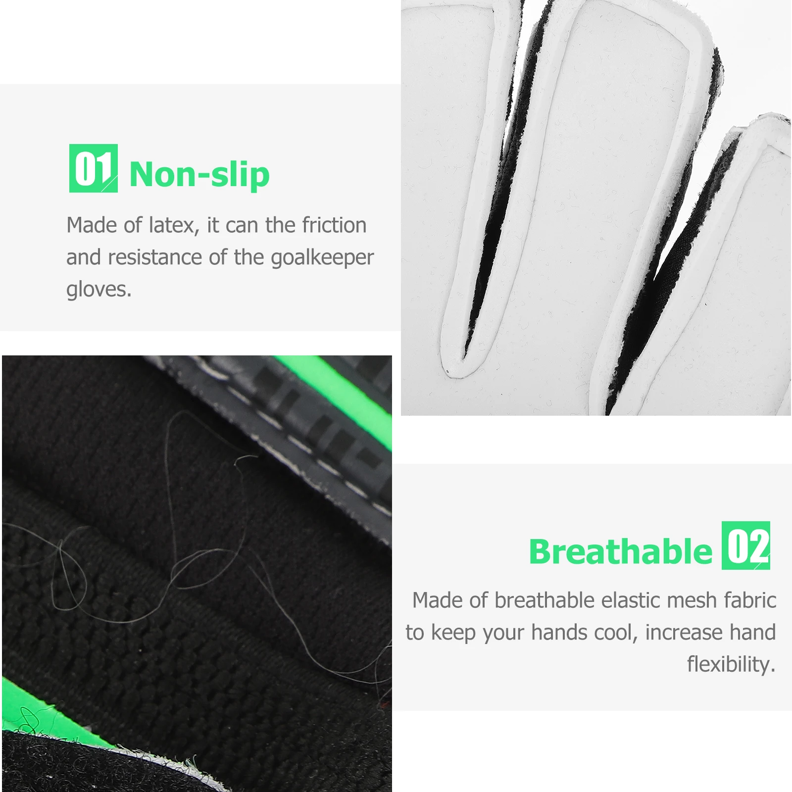 قفازات حارس المرمى مقاومة للاهتراء للرجال لكرة القدم وكرة القدم الرياضية مستحلب قبضة اللاتكس في الهواء الطلق قوي وخفيف الوزن ومريح