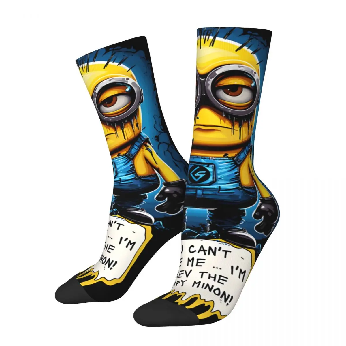 Hip Hop Retro Kev The Grumpy Minion Crazy Men\'s compression Socks Unisex Despicable Me Harajuku Pattern Printed Funny Novelty