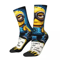 Hip Hop Retro Kev The Grumpy Minion Crazy Men's compression Socks Unisex Despicable Me Harajuku Pattern Printed Funny Novelty