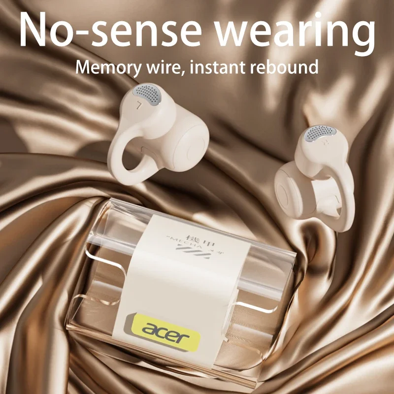Auricolari Acer OHR301 TWS Bluetooth 5.3 Cuffie sportive da gioco a bassa latenza Auricolari clip-on Conduzione aerea ENC HD-Call 330mAh